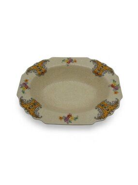 Vintage Myott Son & Co England Oval Serving Bowl Floral Art Deco Dish 9"